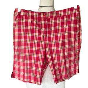 Greg Norman Collection Plaid Bermuda shorts. Ladies Size 8. Light orange/yellow